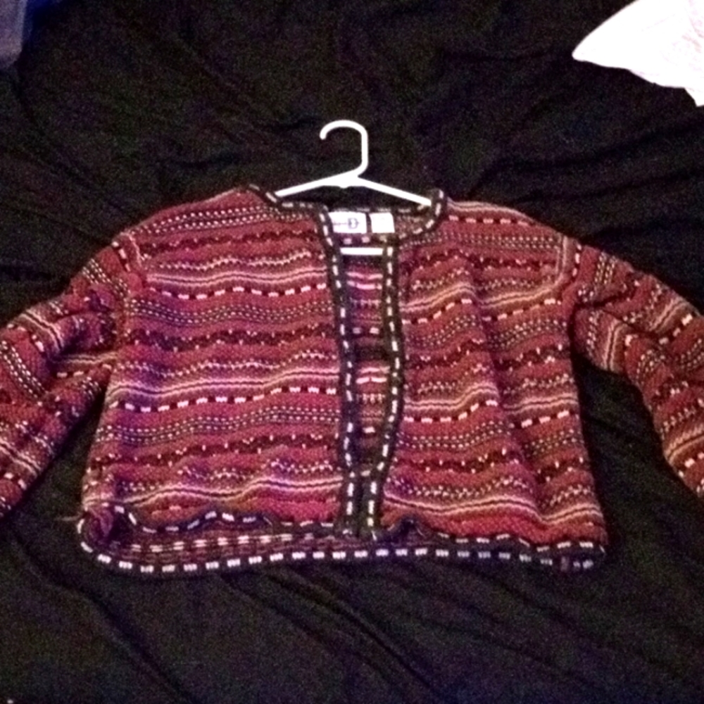 Striped Black Red and Cream Sweater